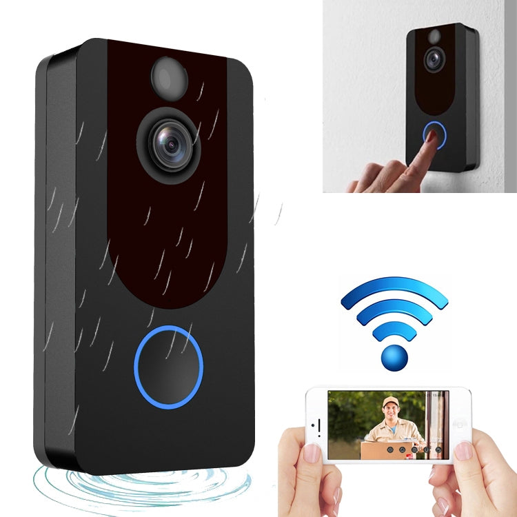 V7 1080P Full HD Weather Resistant WiFi Security Home Monitor Intercom Smart Phone Video Doorbell, Support Two-way Audio, PIR Motion Detection, Night Vision V7 1080P Full HD Weather Resistant WiFi Security Home Monitor Intercom Smart Phone Video Doorbell, Support Two-way Audio, PIR Motion Detection, Night Vision